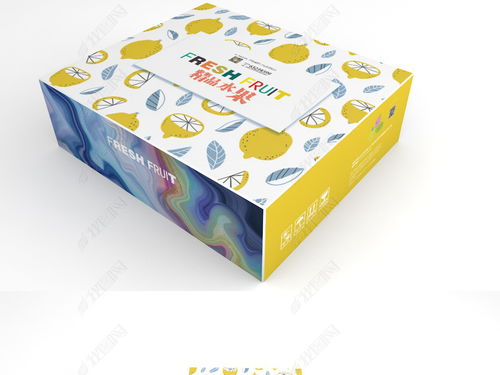 精品新鲜柠檬水果包装礼盒设计图片下载